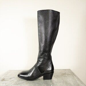 Dorateymur Luxury Tall Riding Boots Pebbled Leather Black 37 US 7
